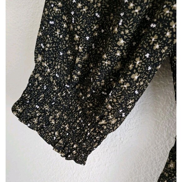 BALTIC BORN Pele Tiered Midi Dress Dark Floral Smocked Black Size XL - Picture 11 of 12